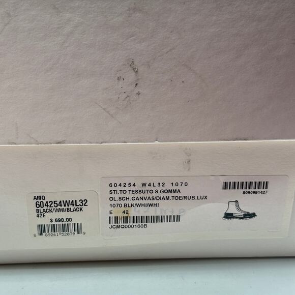 ALEXANDER MCQUEEN Tread Slick Boot Platform Chunky Black White Sz 42 / 9 - Picture 12 of 12